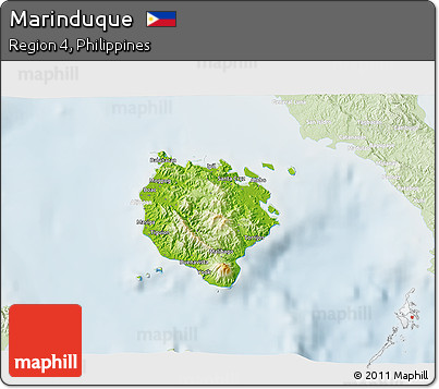 Physical 3D Map of Marinduque, lighten