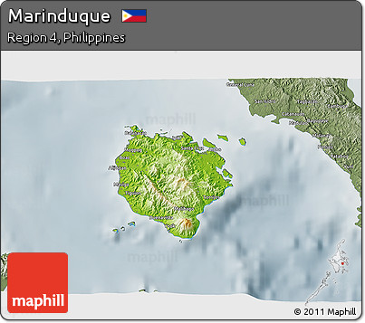 Physical 3D Map of Marinduque, semi-desaturated