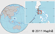 Gray Location Map of Marinduque, highlighted country, highlighted parent region