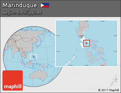 Gray Location Map of Marinduque, highlighted parent region