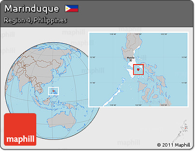 Gray Location Map of Marinduque, highlighted parent region