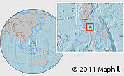 Gray Location Map of Marinduque, hill shading