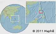 Savanna Style Location Map of Marinduque, highlighted parent region, within the entire country, hill shading