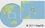 Savanna Style Location Map of Marinduque, highlighted parent region, within the entire country