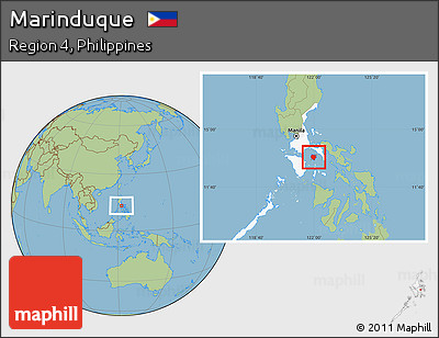 Savanna Style Location Map of Marinduque, highlighted parent region