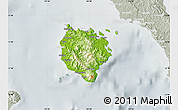 Physical Map of Marinduque, lighten, semi-desaturated