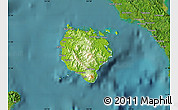 Physical Map of Marinduque, satellite outside