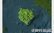 Satellite Map of Marinduque, darken