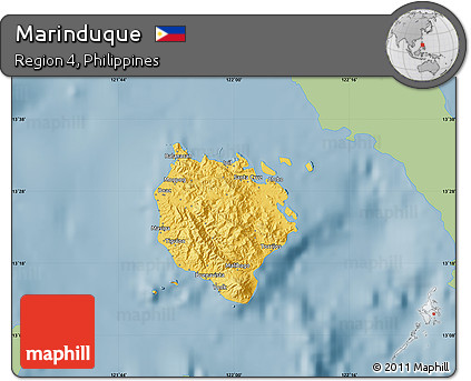 Savanna Style Map of Marinduque, single color outside