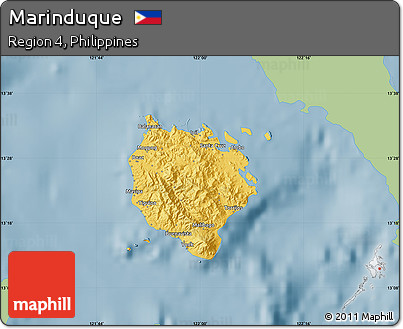 Savanna Style Map of Marinduque, single color outside