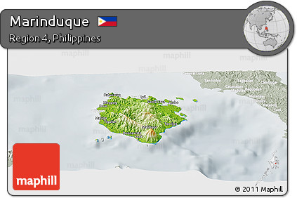 Physical Panoramic Map of Marinduque, lighten, semi-desaturated
