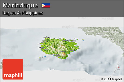 Physical Panoramic Map of Marinduque, lighten, semi-desaturated