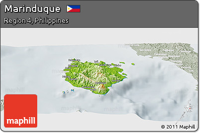 Physical Panoramic Map of Marinduque, lighten, semi-desaturated