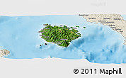 Satellite Panoramic Map of Marinduque, shaded relief outside