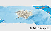 Shaded Relief Panoramic Map of Marinduque, political outside