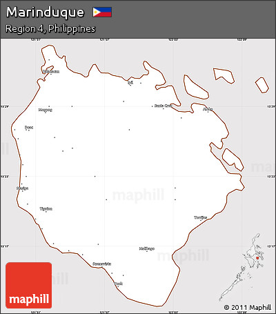 Classic Style Simple Map of Marinduque, cropped outside