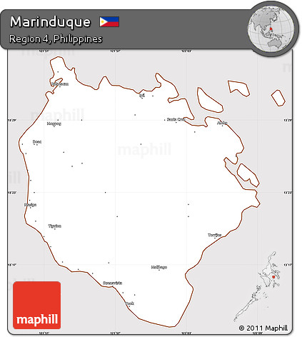 Classic Style Simple Map of Marinduque, cropped outside