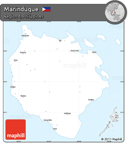 Classic Style Simple Map of Marinduque, single color outside