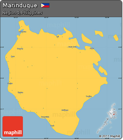 Savanna Style Simple Map of Marinduque, single color outside
