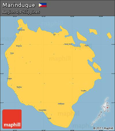 Savanna Style Simple Map of Marinduque, single color outside
