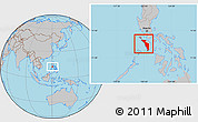 Gray Location Map of Occidental Mindoro