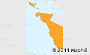 Political Simple Map of Occidental Mindoro, single color outside