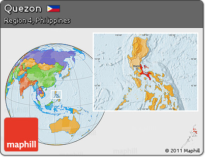 Political Location Map of Quezon