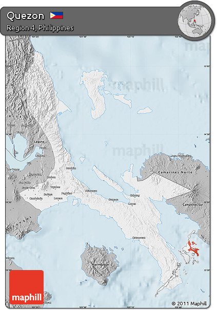 Gray Map of Quezon