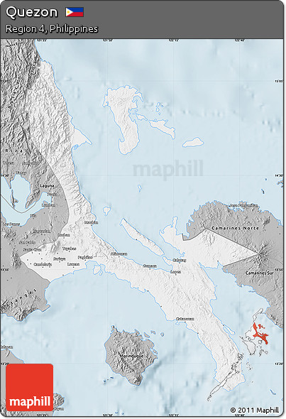 Gray Map of Quezon