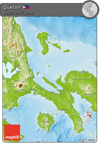 Physical Map of Quezon