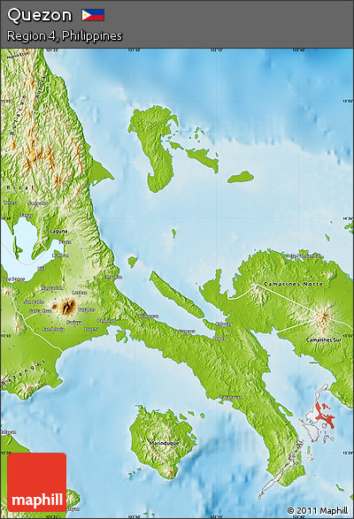 Physical Map of Quezon
