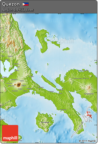 Physical Map of Quezon