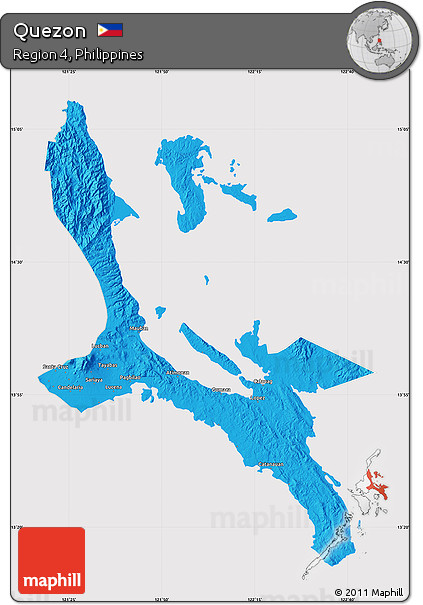 Political Map of Quezon, cropped outside