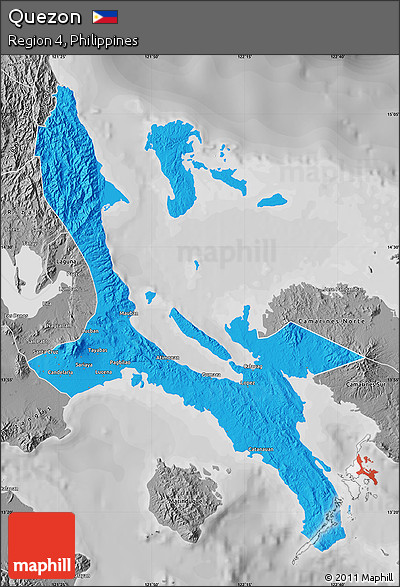 Political Map of Quezon, desaturated