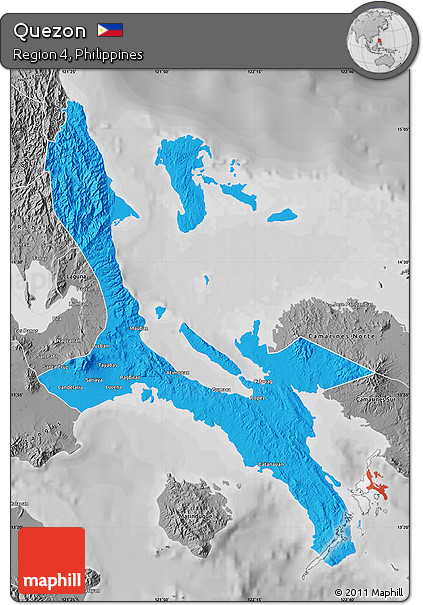 Political Map of Quezon, desaturated