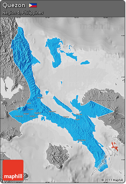 Political Map of Quezon, desaturated