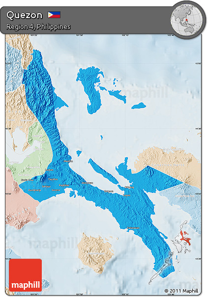 Political Map of Quezon, lighten