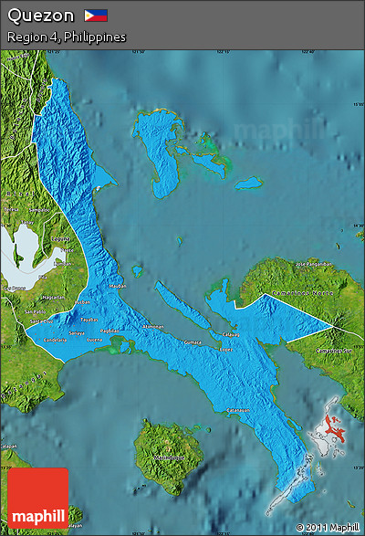 Political Map of Quezon, satellite outside