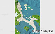 Shaded Relief Map of Quezon, satellite outside