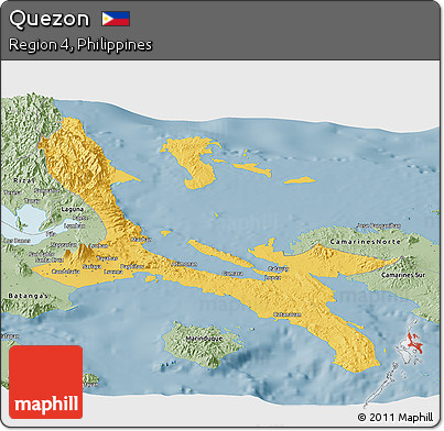 Savanna Style Panoramic Map of Quezon