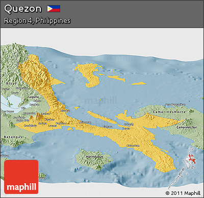 Savanna Style Panoramic Map of Quezon