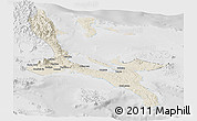Shaded Relief Panoramic Map of Quezon, lighten, desaturated