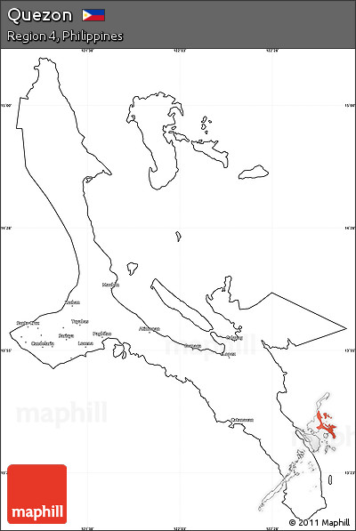 Blank Simple Map of Quezon, cropped outside