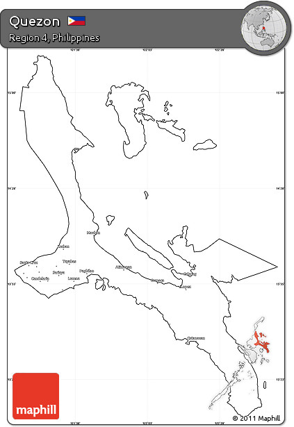 Blank Simple Map of Quezon, cropped outside