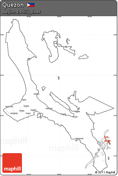 Blank Simple Map of Quezon, cropped outside