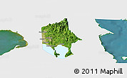 Satellite Panoramic Map of Rizal, single color outside