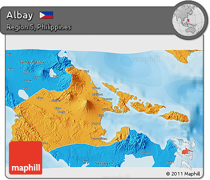 Political 3D Map of Albay