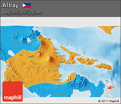 Political 3D Map of Albay
