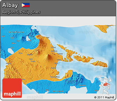 Political 3D Map of Albay