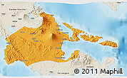 Political 3D Map of Albay, shaded relief outside